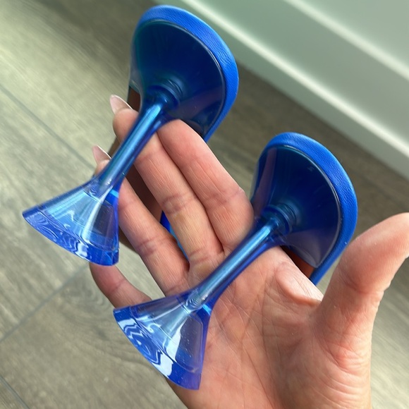 Blue heels, size 6/36, pvc - Picture 3 of 3